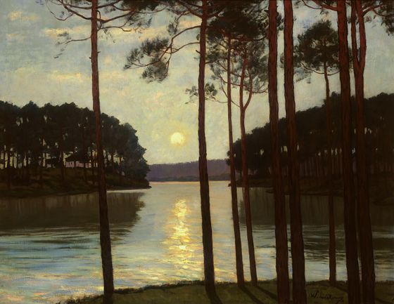 Walter Leistikow, Abendstimmung am Schlachtensee, um 1895, © Urheberrechte am Werk erloschen