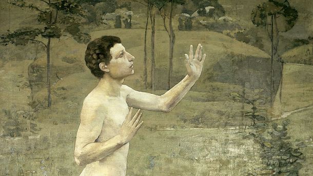 Öl-Gemälde "Zwiegespräch mit der Natur" von Ferdinand Hodler, 1884