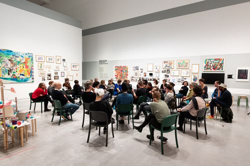 The Art Educator's Talk am 17.10.19 in 207m², Moderation: Gila Kolb und Konstanze Schütze, Gäste: Christiane Hamacher, Paula Marie Kanefendt und Marie Newid, © Foto: Harry Schnitger The Art Educator's Talk am 17.10.19 in 207m², Moderation: Gila Kolb und Konstanze Schütze, Gäste: Christiane Hamacher, Paula Marie Kanefendt und Marie Newid, © Foto: Harry Schnitger