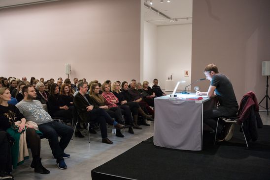 Lesung mit Schauspieler Max Riemelt aus "Auguste Bolte" von Kurt Schwitters, 4.11.2016, Foto: Harry Schnitger