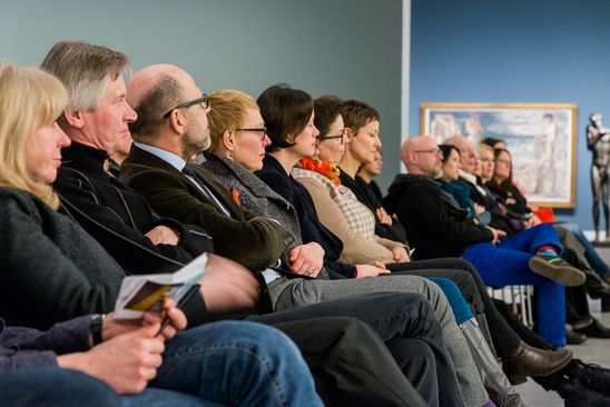 Lesung mit Schauspielerin Sophie Rois aus Klaus Manns "Der fromme Tanz" anlässlich der Ausstellung "Max Beckmann und Berlin", 21.1.2016, Foto: Hannes Wiedemann