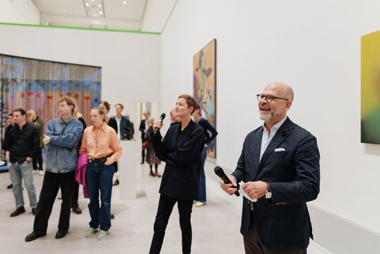 Stefanie Heckmann (Leitung Sammlung Bildende Kunst und Kuratorin der Ausstellung) und Thomas Köhler (Direktor Berlinische Galerie)