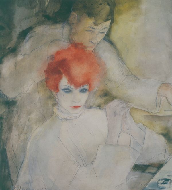 Drawing by Jeanne Mammen, watercolour and pencil on paper, 34,7 x 31 cm