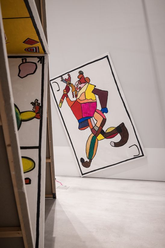 Photo: Part of the larger-than-life card installation by Kunstwerkstatt Kreuzberg der Lebenshilfe Berlin.