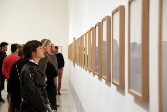 Eröffnung "Erwin Wurm. Bei Mutti" und "Visionäre der Moderne. Paul Scheerbart, Bruno Taut, Paul Goesch" in der Berlinischen Galerie, 14.4.2016, Foto: Amin Akhtar