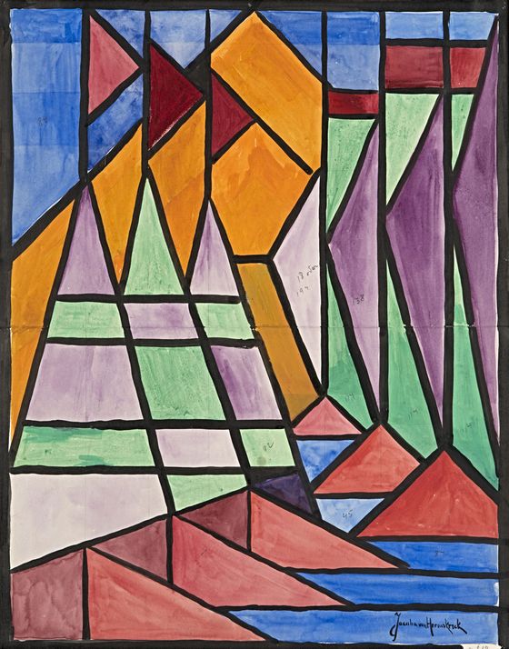 Jacoba van Heemskerck, Glasfensterentwurf Nr. 13, 1922, © Urheberrechte am Werk erloschen