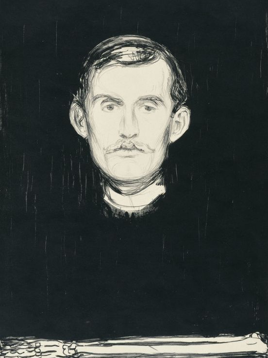Edvard Munch, Selbstbildnis (mit skelettiertem Arm), 1895