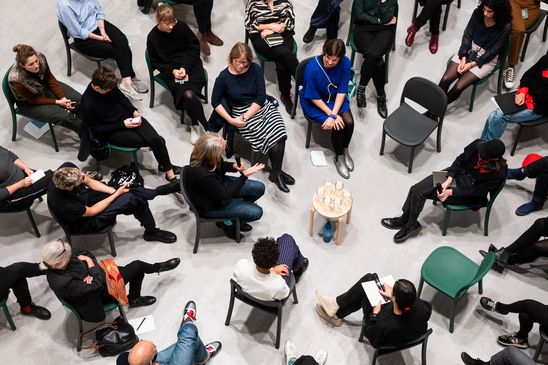 The Art Educator's Talk am 17.10.19 in 207m², Moderation: Gila Kolb und Konstanze Schütze, Gäste: Christiane Hamacher, Paula Marie Kanefendt und Marie Newid, © Foto: Harry Schnitger