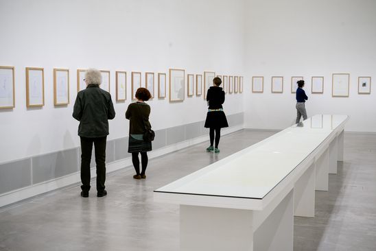 Preview der Ausstellung "Erwin Wurm. Bei Mutti" für Freund*innen der Berlinischen Galerie aus dem Förderverein, 13.4.2016, Foto: Hannes Wiedemann