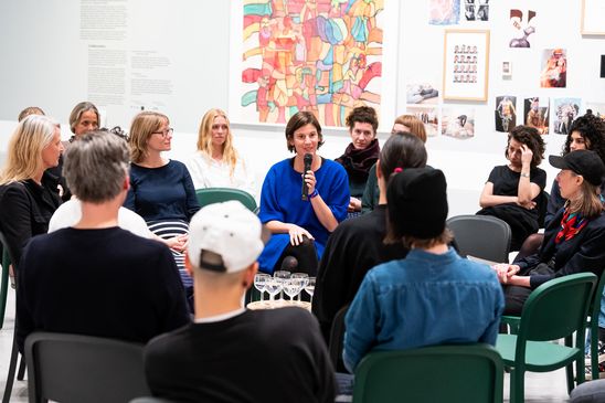 The Art Educator's Talk am 17.10.19 in 207m², Moderation: Gila Kolb und Konstanze Schütze, Gäste: Christiane Hamacher, Paula Marie Kanefendt und Marie Newid, © Foto: Harry Schnitger