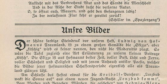 Text in der Zeitschrift "Kunstwart und Kulturwart"