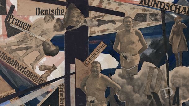 Collage von Hannah Höch, Gouache und Aquarell auf Karton, 43,7 x 34,6 cm