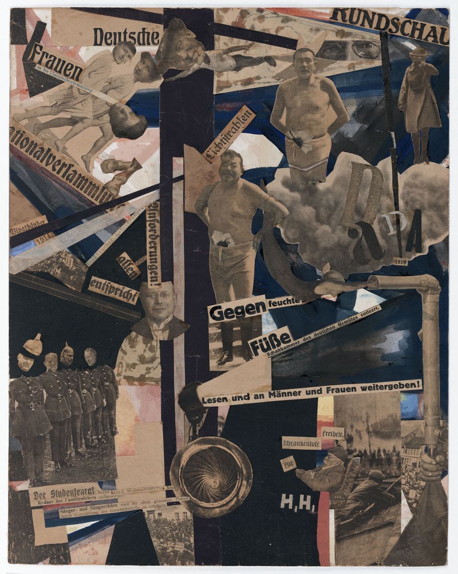 Collage von Hannah Höch, Gouache und Aquarell auf Karton, 43,7 x 34,6 cm