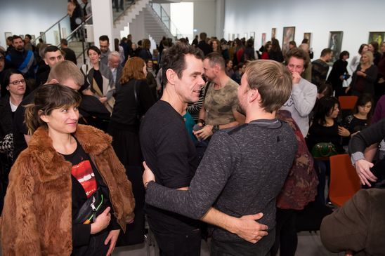 Lesung mit Schauspieler Max Riemelt aus Curt Morecks "Führer durch das lasterhafte Berlin" im Rahmen der Ausstellung "Jeanne Mammen. Die Beobachterin" in der Berlinischen Galerie, 12.1.2018, Foto: Harry Schnitger