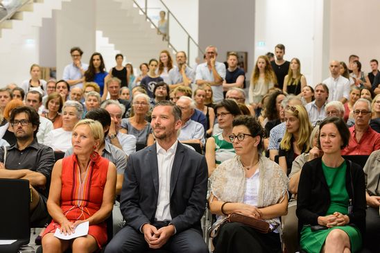 Eröffnung der Ausstellung "Andreas Greiner. Agentur des Exponenten", GASAG Kunstpreis 2016 in der Berlinischen Galerie, 14.9.2016, Foto: Harry Schnitger