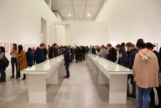 Eröffnung "Erwin Wurm. Bei Mutti" und "Visionäre der Moderne. Paul Scheerbart, Bruno Taut, Paul Goesch" in der Berlinischen Galerie, 14.4.2016, Foto: Amin Akhtar