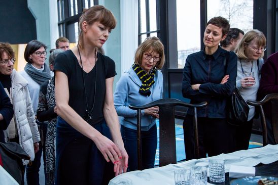 Atelierbesuch bei Jorinde Voigt mit den Freund*innen der Berlinischen Galerie, 14.3.2019, Foto: Dovilė Aleksaitė