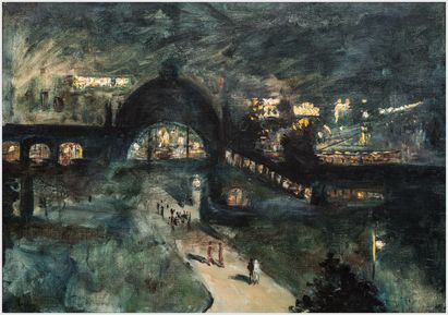 Lesser Ury, Bahnhof Nollendorfplatz bei Nacht, Berlin, 1925 © Sammlung Stiftung Stadtmuseum Berlin, Foto: Oliver Ziebe, Berlin Lesser Ury, Bahnhof Nollendorfplatz bei Nacht, Berlin, 1925 © Sammlung Stiftung Stadtmuseum Berlin, Foto: Oliver Ziebe, Berlin