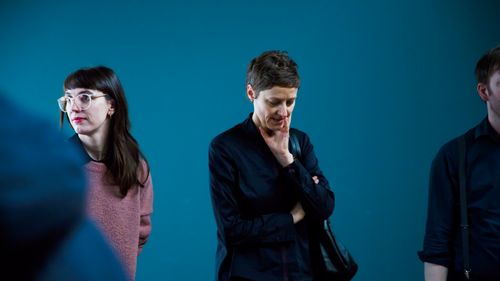 Atelierbesuch bei Jorinde Voigt mit den Freund*innen der Berlinischen Galerie, 14.3.2019, Foto: Dovilė Aleksaitė Atelierbesuch bei Jorinde Voigt mit den Freund*innen der Berlinischen Galerie, 14.3.2019, Foto: Dovilė Aleksaitė