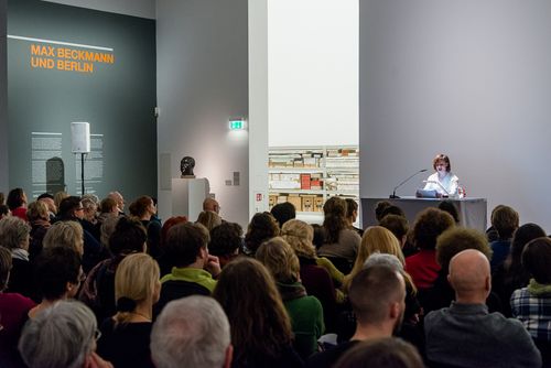 Lesung mit Schauspielerin Sophie Rois aus Klaus Manns "Der fromme Tanz" anlässlich der Ausstellung "Max Beckmann und Berlin", 21.1.2016, Foto: Hannes Wiedemann Lesung mit Schauspielerin Sophie Rois aus Klaus Manns "Der fromme Tanz" anlässlich der Ausstellung "Max Beckmann und Berlin", 21.1.2016, Foto: Hannes Wiedemann