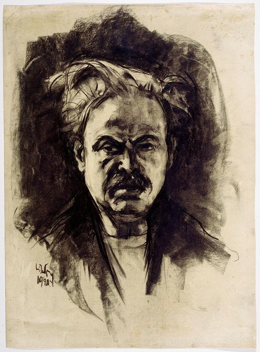 Drawing by Lesser Ury, Charcoal on drawing cardboard, 64,2 x 64,8 cm 