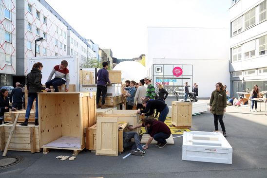 Bauworkshop am Küchenmonument, 16.4.2015, Foto: Jirka Jansch