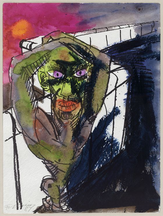 Rainer Fetting, Figur an der Mauer, 1987, © Rainer Fetting