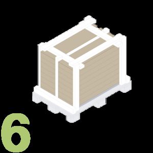 Figure 6: Graphic illustration of a pallet loaded and secured with clay building components.