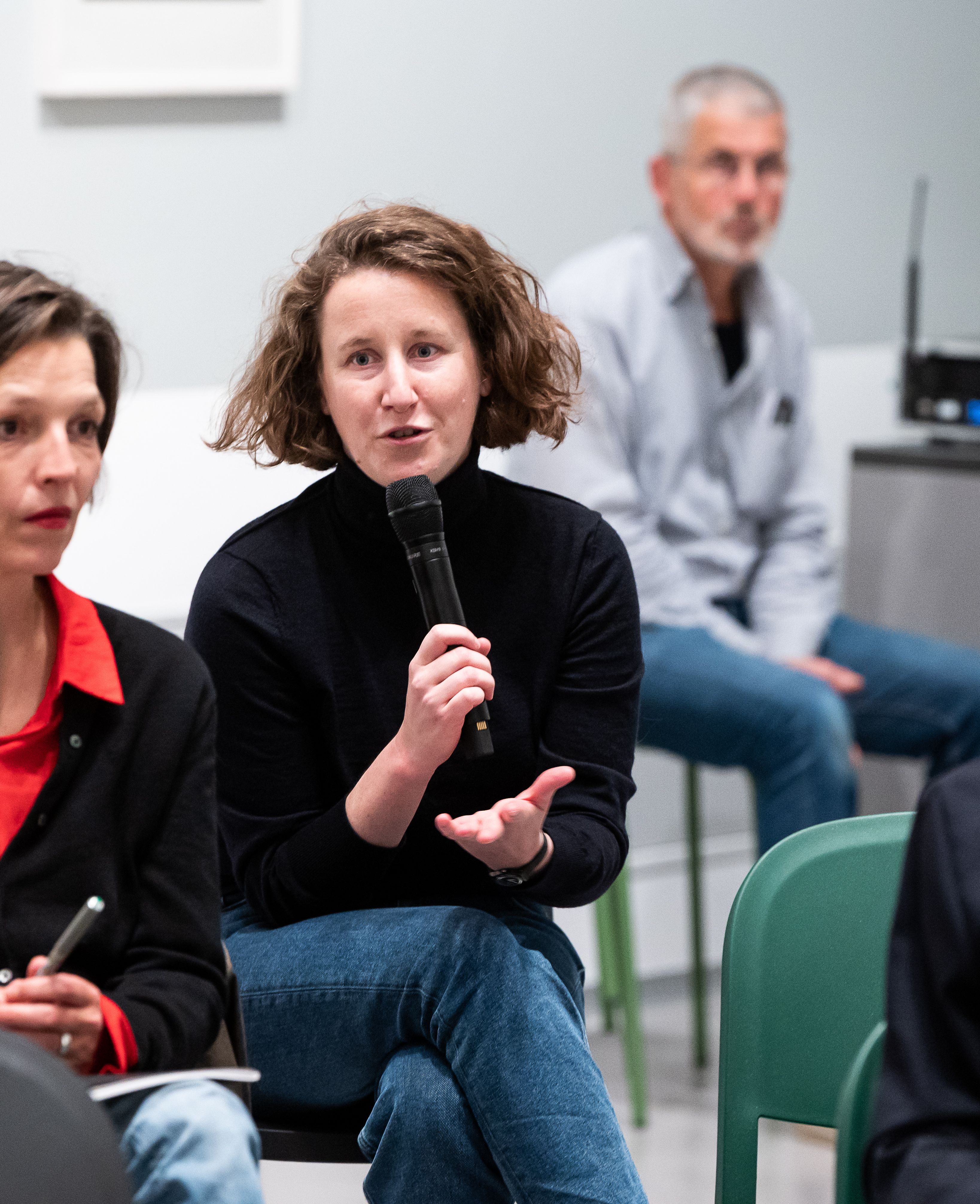 The Art Educator's Talk am 17.10.19 in 207m², Moderation: Gila Kolb und Konstanze Schütze, Gäste: Christiane Hamacher, Paula Marie Kanefendt und Marie Newid, © Foto: Harry Schnitger