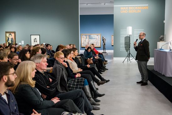 Lesung mit Schauspielerin Sophie Rois aus Klaus Manns "Der fromme Tanz" anlässlich der Ausstellung "Max Beckmann und Berlin", 21.1.2016, Foto: Hannes Wiedemann