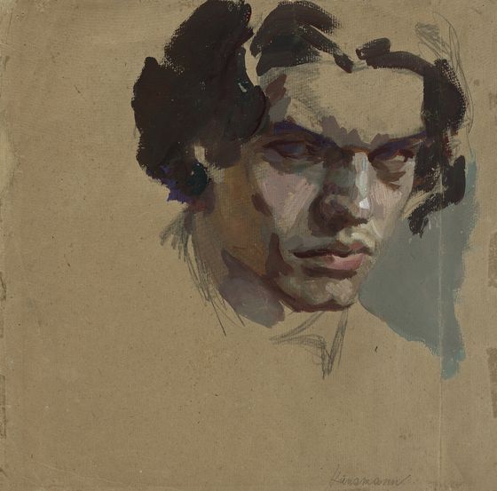 Raoul Hausmann, Ohne Titel (Selbstporträt), 1905, MACHV – Château de Rochechouart, © VG Bild-Kunst, Bonn 2025, Repro: © MACHV – Château de Rochechouart und Berlinische Galerie/Anja Elisabeth Witte