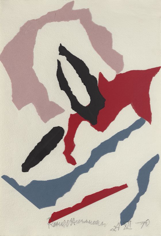 Raoul Hausmann, Ohne Titel (Gerissene Formen II), 24. Dezember 1970, MACHV – Château de Rochechouart, © VG Bild-Kunst, Bonn 2025, Repro: © MACHV – Château de Rochechouart und Berlinische Galerie/Anja Elisabeth Witte