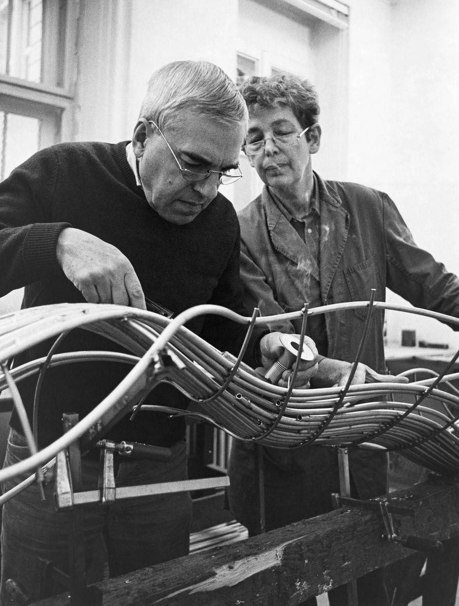 Brigitte und Martin Matschinsky-Denninghoff im Berliner Atelier in der Grainauer Straße, 1984