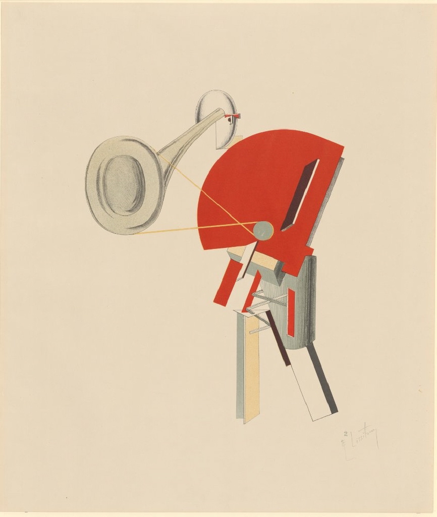 Druckgrafik von El Lissitzky, Offsetdruck auf Karton, 53,3 x 45,5 cm