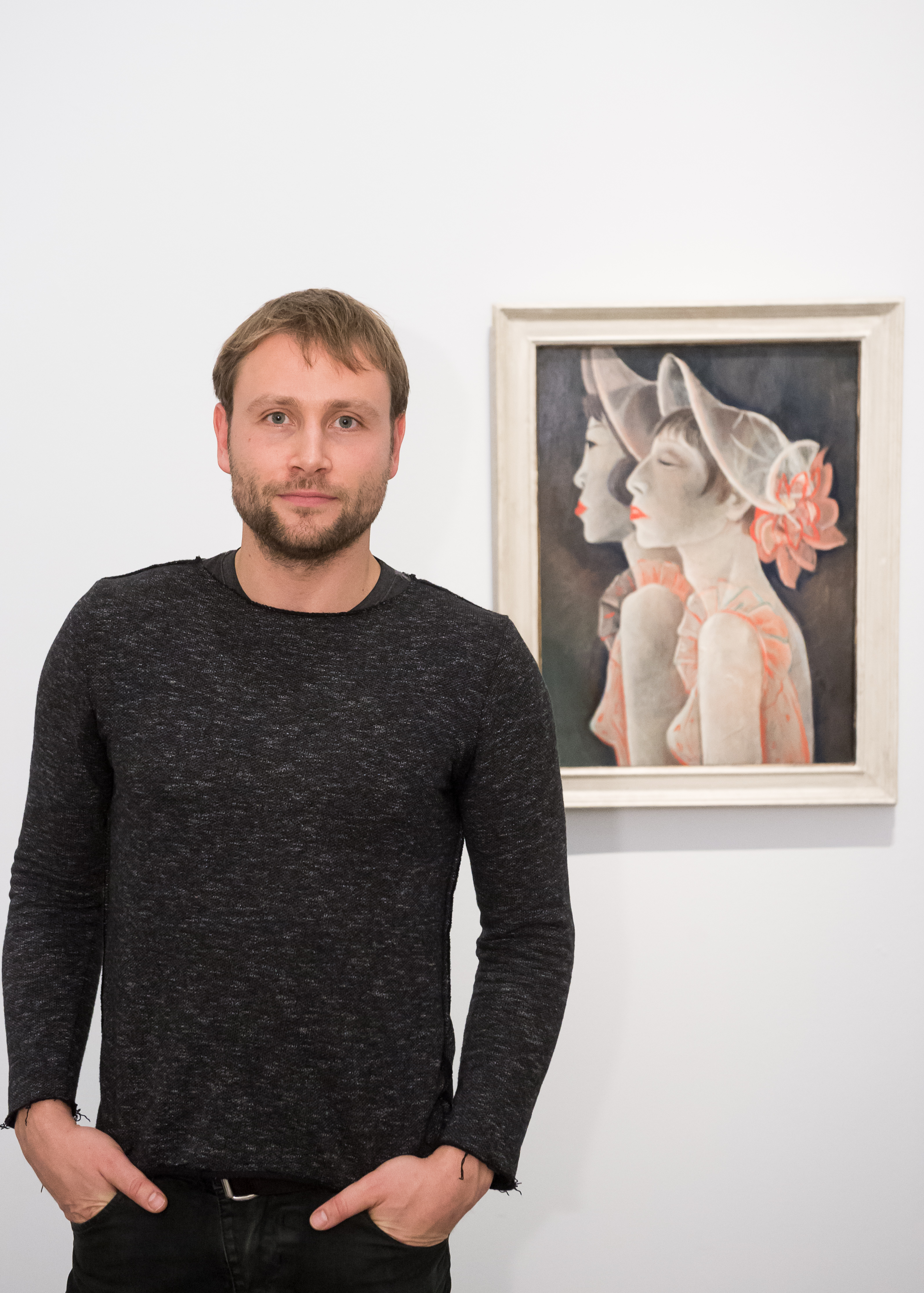 Lesung mit Schauspieler Max Riemelt aus Curt Morecks "Führer durch das lasterhafte Berlin" im Rahmen der Ausstellung "Jeanne Mammen. Die Beobachterin" in der Berlinischen Galerie, 12.1.2018, Foto: Harry Schnitger