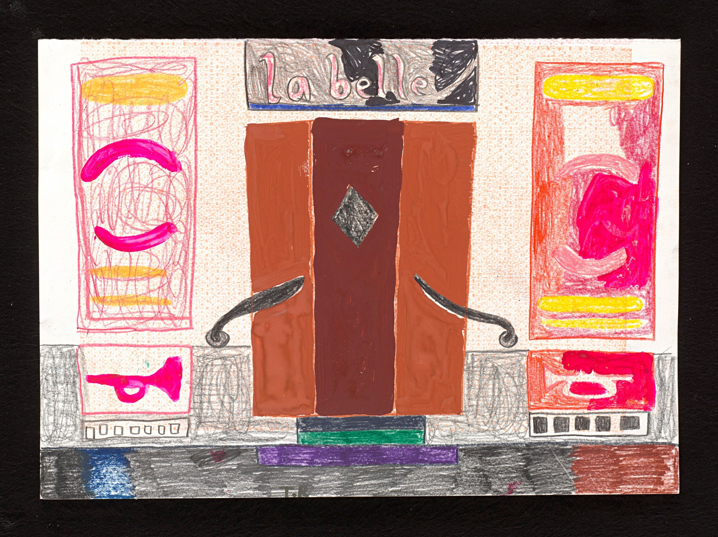 Tal R, La Belle, 2015, aus der Serie „Babylonia“, Buntstift und Gouache auf bemaltem Papier, 24,8 x 34,9 cm, © Tal R, courtesy Contemporary Fine Arts, Foto: Eric Tschernow Tal R, La Belle, 2015, aus der Serie „Babylonia“, Buntstift und Gouache auf bemaltem Papier, 24,8 x 34,9 cm, © Tal R, courtesy Contemporary Fine Arts, Foto: Eric Tschernow