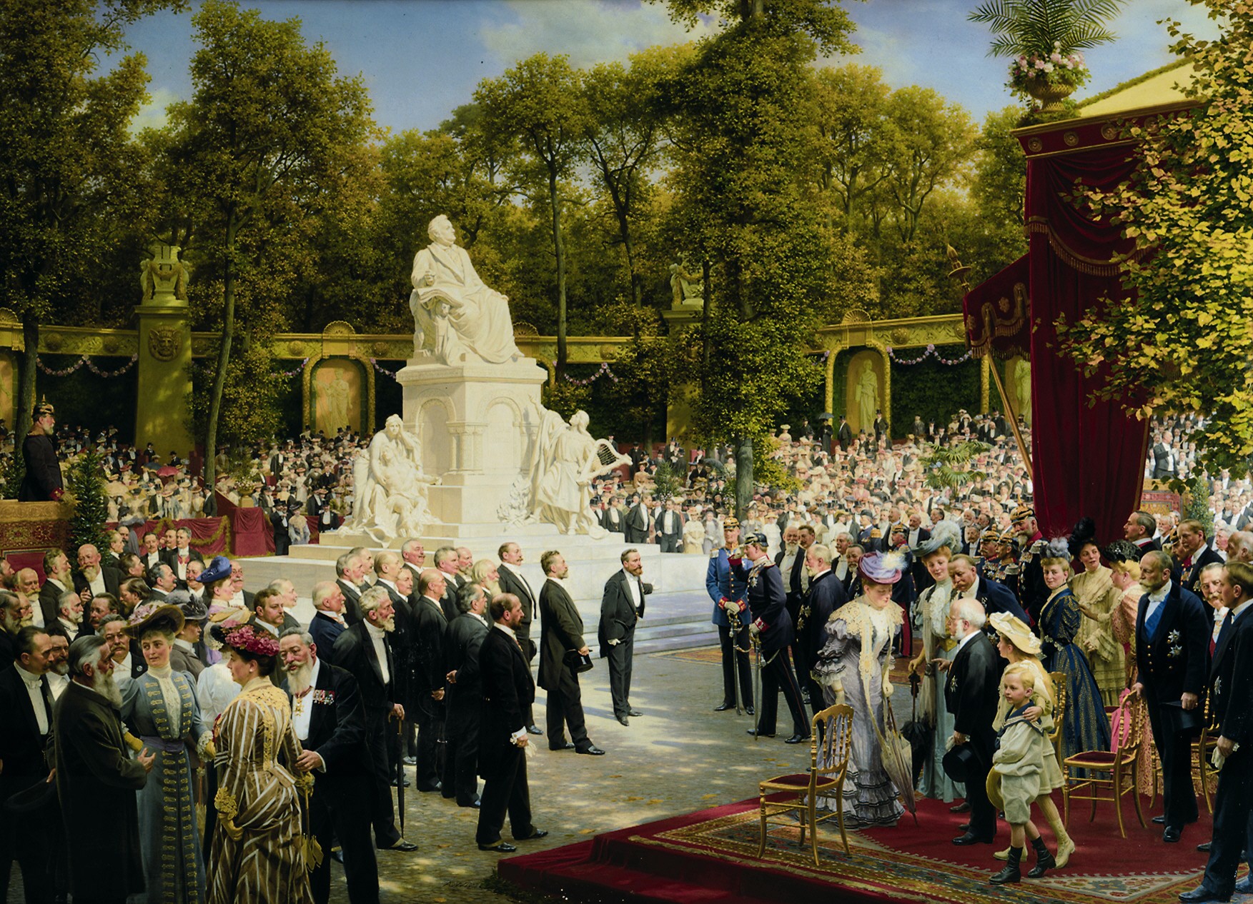 Anton von Werner, Enthüllung des Richard-Wagner-Denkmals im Tiergarten, 1908, © Urheberrechte am Werk erloschen Anton von Werner, Enthüllung des Richard-Wagner-Denkmals im Tiergarten, 1908, © Urheberrechte am Werk erloschen