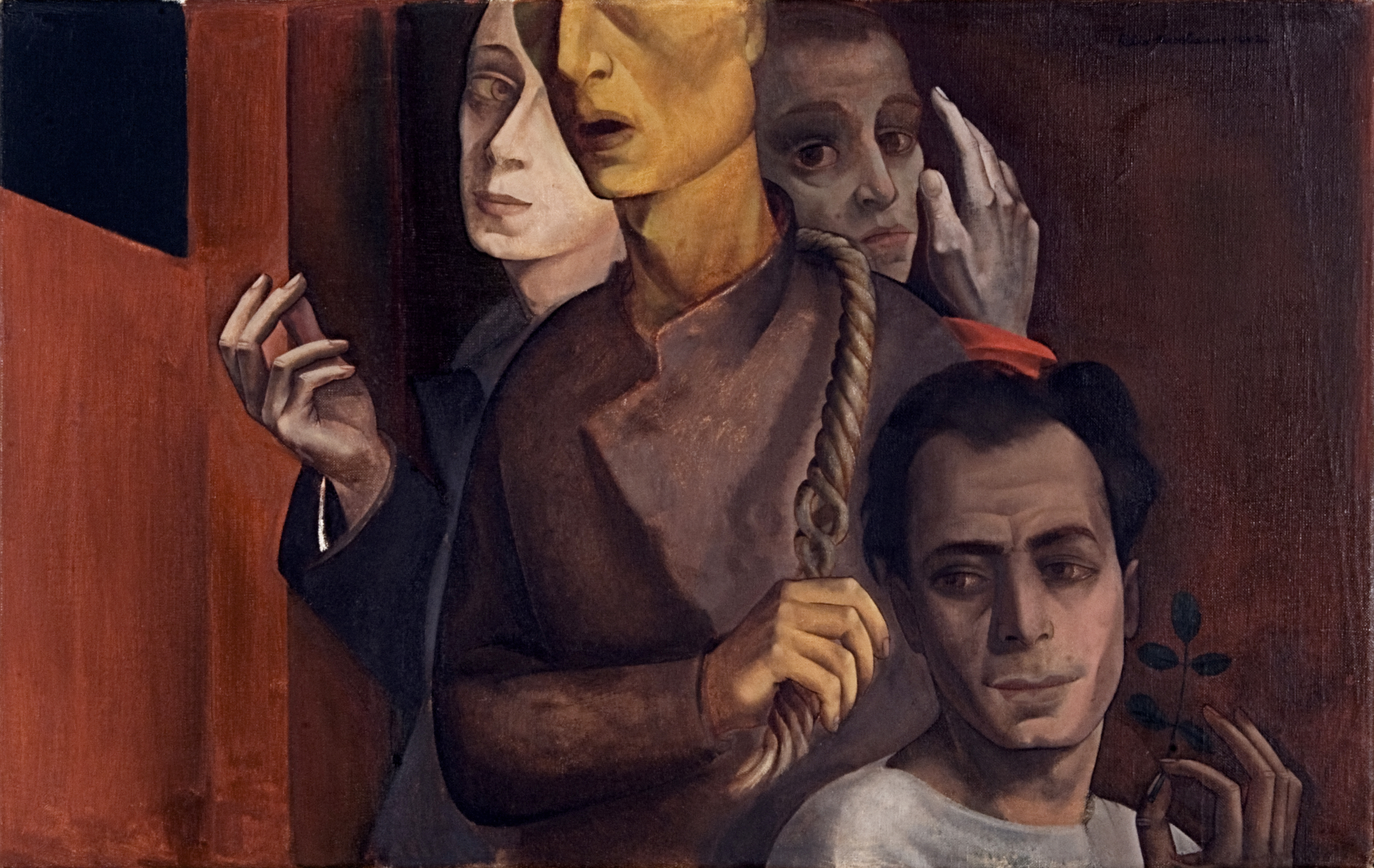 Felix Nussbaum, Selbstbildnis im Totenhemd (Gruppenbildnis), 1942, © Urheberrechte am Werk erloschen Felix Nussbaum, Selbstbildnis im Totenhemd (Gruppenbildnis), 1942, © Urheberrechte am Werk erloschen