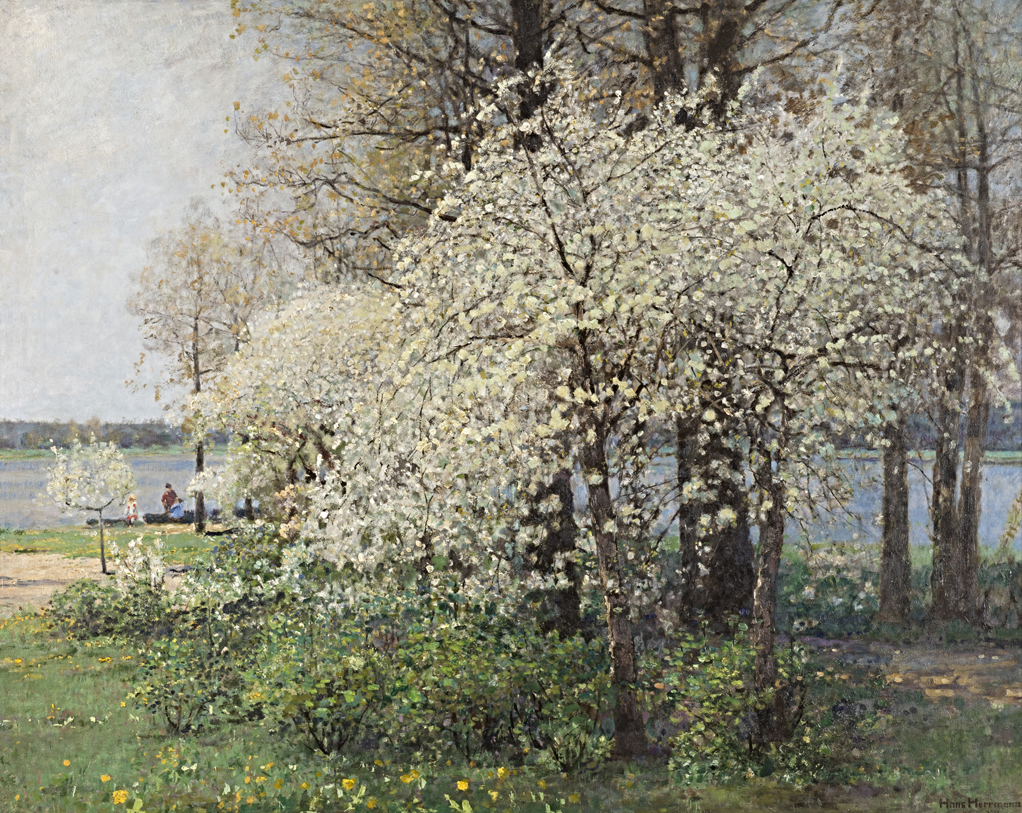 Hans Herrmann, Blühende Bäume, 1894, © Urheberrechte am Werk erloschen Hans Herrmann, Blühende Bäume, 1894, © Urheberrechte am Werk erloschen
