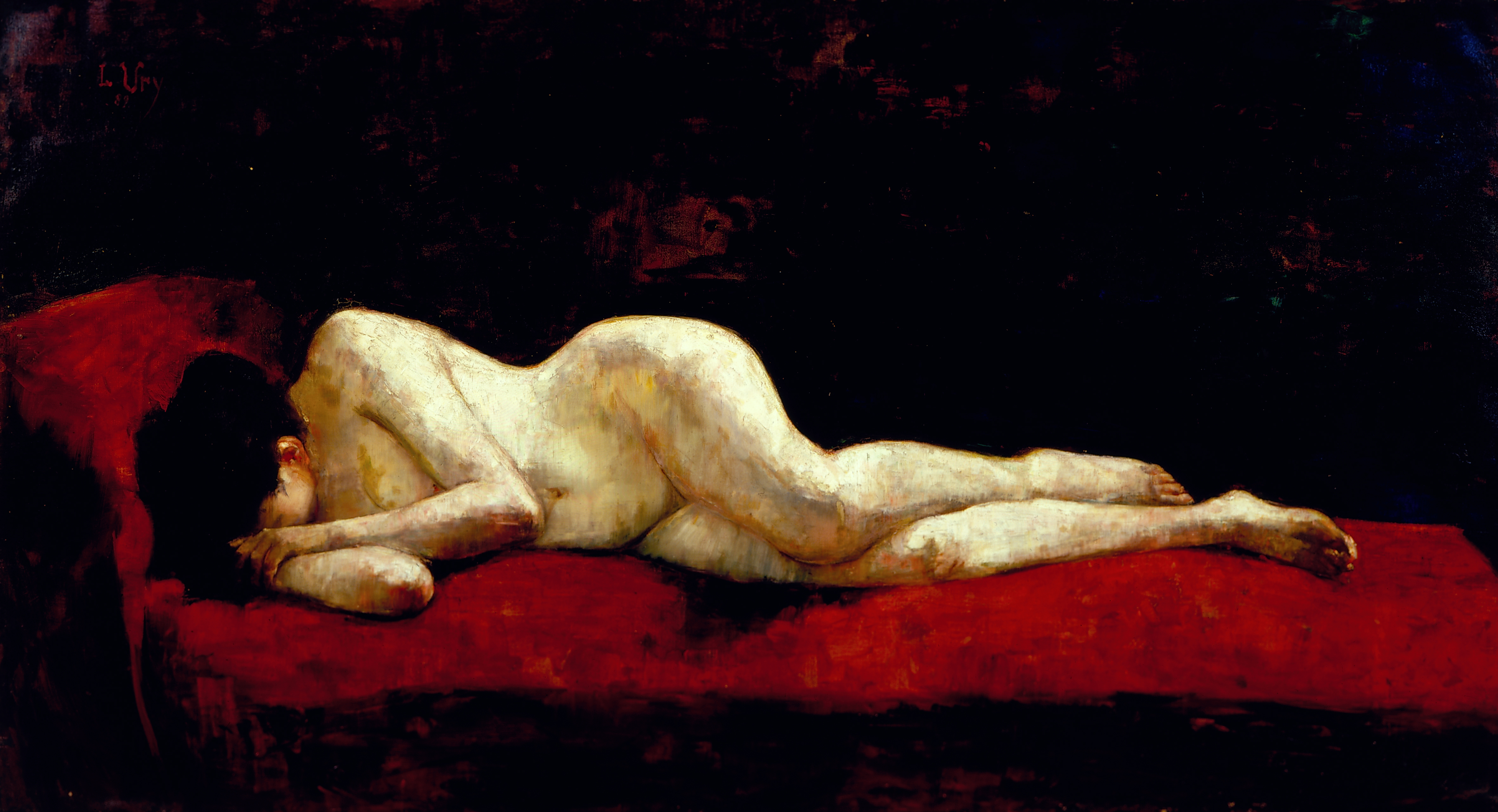 Lesser Ury, Liegender Akt, 1889, © Urheberrechte am Werk erloschen Lesser Ury, Liegender Akt, 1889, © Urheberrechte am Werk erloschen